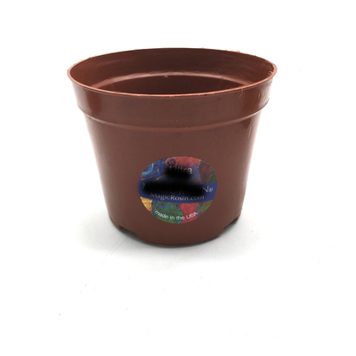Hidroponik PP Bonsai 85mm Pot Bunga Plastik Oranye Dengan Label