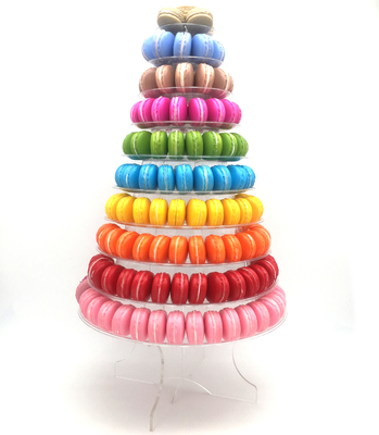 Kemasan Macaron Plastik 10 Lapisan Stackable 0.8mm PVC Christmas Tree Macaron Tower