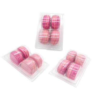 Kemasan Macaron Plastik Akrilik yang Dapat Didaur Ulang 4pcs Macaron Clear Box
