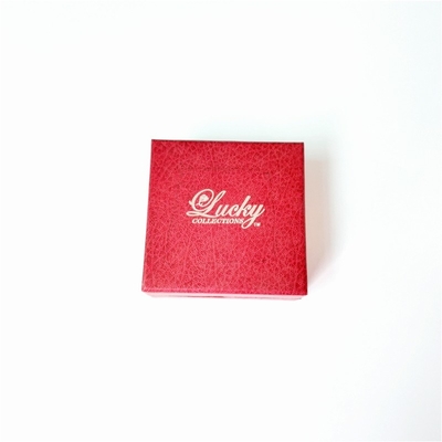 Logo Timbul Kotak Hadiah Kertas Hexagon Kaku Kemasan Kotak Hadiah Perhiasan Merah Kustom