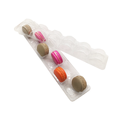 Pengaturan vakum 2x6 pengaturan 12 pcs macaron kemasan tray jelas PVC/PET macaron tray blister macaron kotak paket/tray