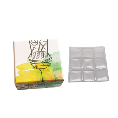 9 pcs Printing Kraft Paper Box Chocolate Gift Packaging Box dengan Plastic Clear Inner