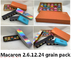 Desain Modern 12 pcs Kemasan Macaron Kotak Kertas Berkualitas Tinggi dengan Bagian Dalam Plastik