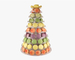 Clear Macaron Display Tower Plastik Daur Ulang Transparan 10 Tier Untuk Pesta Pernikahan