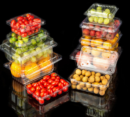 Wholesale one-time transparent fruit packaging boxes with thickened anti-pressure PET fruit cutting boxes, suitable for supermarkets, used for packing watermelons.