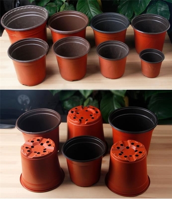 Desain Baru 3 Inch Plastik Nursery Pot Lembut Warna Brown Plastik Pot Bunga
