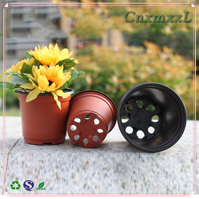 Cahaya Dan Lembut Hitam Warna Dua Pot Bunga Plastik Chive Shoot Seedling Nutrisi Pot