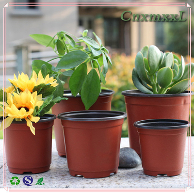 Cahaya Dan Lembut Hitam Warna Dua Pot Bunga Plastik Chive Shoot Seedling Nutrisi Pot