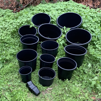 Plastik keras tahan lama 3 galon Botol Tanaman Bunga Hitam Botol Besar PP / HDPE