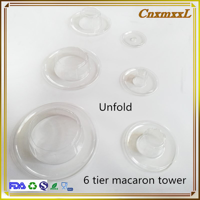 6 Tingkat Lapisan Menara Makaron 10 Tingkat Menara Makaron Stand Dengan Bagian Bawah Akrilik
