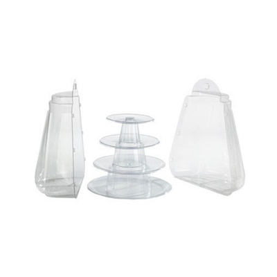 4-lapisan bening plastik kecil Macaron Tower Party Favor Box