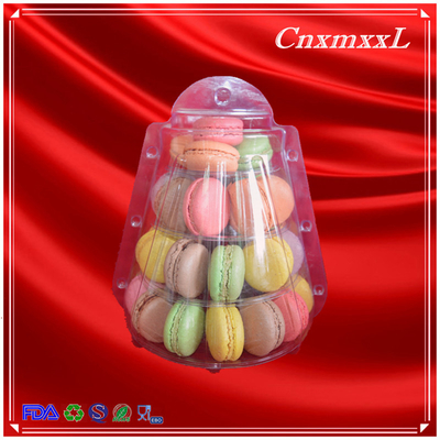 4-lapisan bening plastik kecil Macaron Tower Party Favor Box