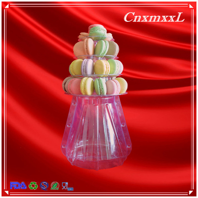 4-lapisan bening plastik kecil Macaron Tower Party Favor Box