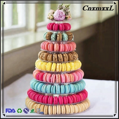 Desain Baru 10 Tingkat Macaron Tower Tray Makanan sekali pakai