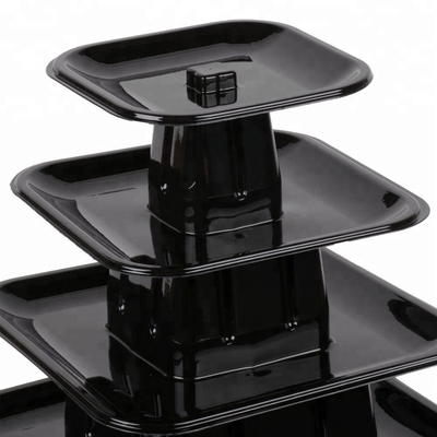 9 Tier Plastik Square Macaron Tower Stand Display Untuk Pengemasan Makanan Prancis