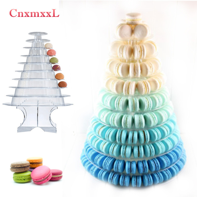 Super WOW 10 Tier Macaron Blister Tower Stand Packaging Lapisan UV