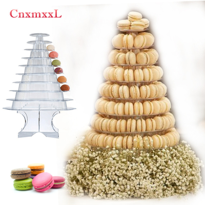 Super WOW 10 Tier Macaron Blister Tower Stand Packaging Lapisan UV