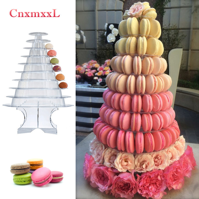 Super 10 Tier Macaron Blister Tower Stand Packaging Dengan Akrilik