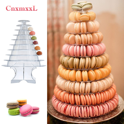 Super WOW 10 Tier Macaron Blister Tower Stand Packaging Dengan Akrilik