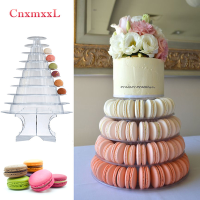 Super WOW 10 Tier Macaron Blister Tower Stand Packaging Dengan Akrilik