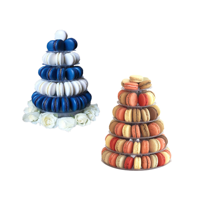 Round Daur Ulang 6 Tier Macaron Tower Stand Dengan Bagian Bawah
