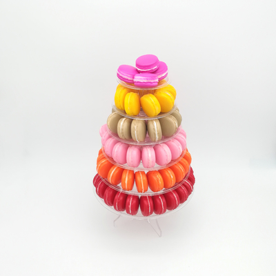 Round Daur Ulang 6 Tier Macaron Tower Stand Dengan Bagian Bawah