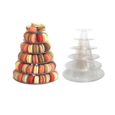 Round Daur Ulang 6 Tier Macaron Tower Stand Dengan Bagian Bawah