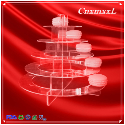 Paten baru akrilik macaron display 5 Tier acrylic macaron stand tower dengan harga murah