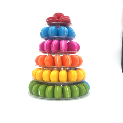 Plastik 6 Tiers Macaron Tampilan Rak Ketebalan 3-5mm
