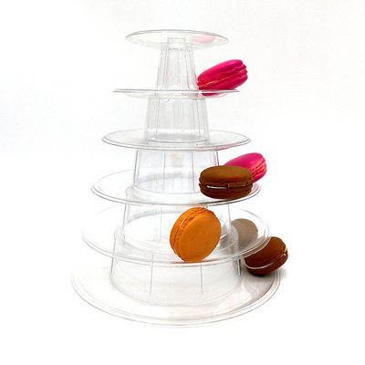 Plastik 6 Tiers Macaron Tampilan Rak Ketebalan 3-5mm