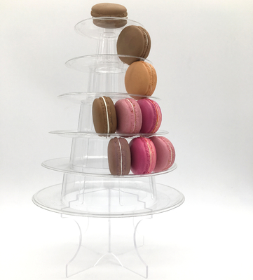 Rak Kue Menara Makaron 6 Tiers Dengan Stand Akrilik Transparan