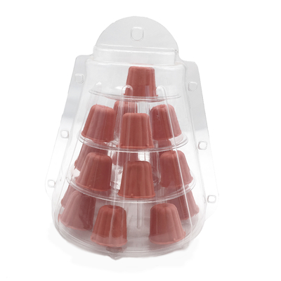 Mini Clear Plastic 4 Tiers Canele Tower Stand Untuk Display Canele / Makaron Dan Dekorasi Kue