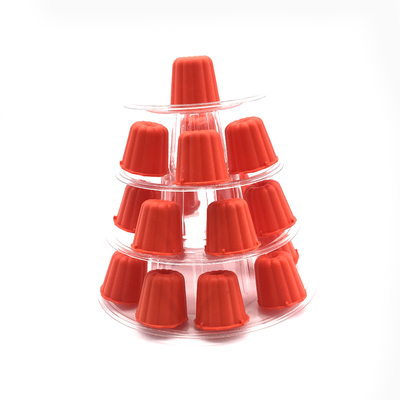 Mini Clear Plastic 4 Tiers Canele Tower Stand Untuk Display Canele / Makaron Dan Dekorasi Kue