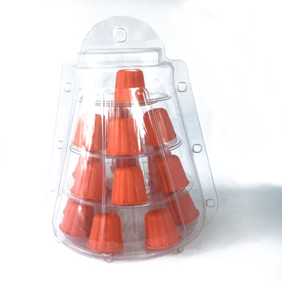 Mini Clear Plastic 4 Tiers Canele Tower Stand Untuk Display Canele / Makaron Dan Dekorasi Kue