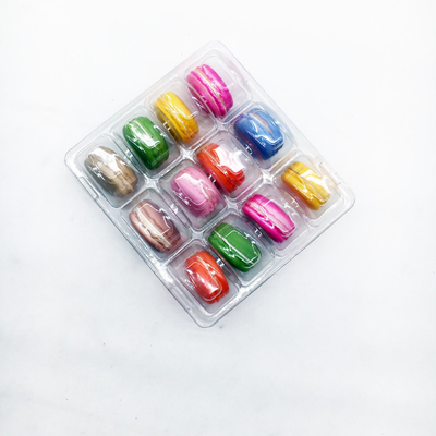 Plastik Custom Vacuum Model Blister Packaging Tray 12 Lubang Tray Makaron