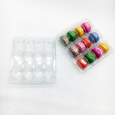 Plastik Custom Vacuum Model Blister Packaging Tray 12 Lubang Tray Makaron