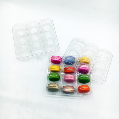 Plastik Custom Vacuum Model Blister Packaging Tray 12 Lubang Tray Makaron