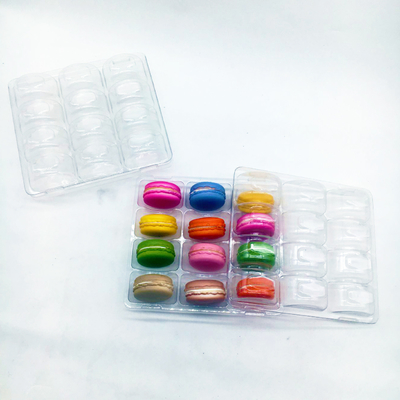 Plastik Custom Vacuum Model Blister Packaging Tray 12 Lubang Tray Makaron