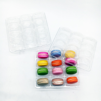 Plastik Custom Vacuum Model Blister Packaging Tray 12 Lubang Tray Makaron