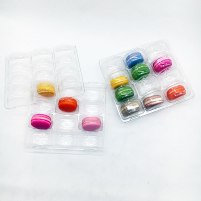 Plastik Custom Vacuum Model Blister Packaging Tray 12 Lubang Tray Makaron