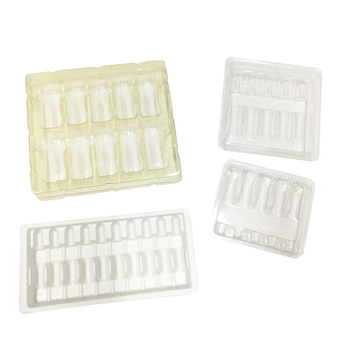 Clamshell Blister Plastik 1ml Ampul Insert Packing Trays 100mm Ketebalan
