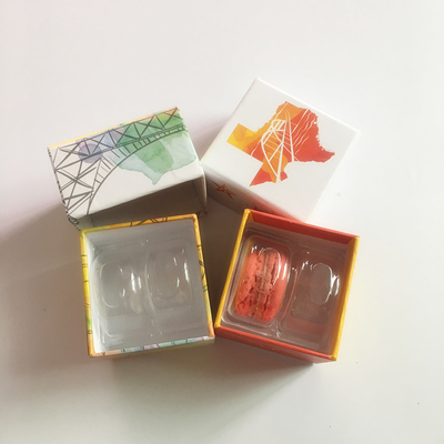 2 Pcs Makaron Printing Paper Gift Box Packing Makaron Display Dengan Tray Dalam