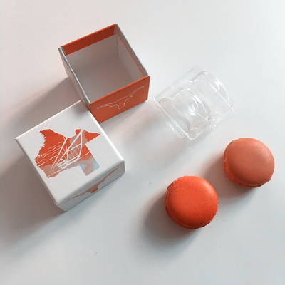 2 Pcs Makaron Printing Paper Gift Box Packing Makaron Display Dengan Tray Dalam