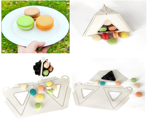 Menara Kemasan Makaron Kertas 9 Pcs 2 Tiers Menara Makaron