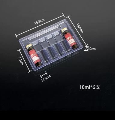 10 ml Ampul Cairan Oral PET Transparent Vacuum Tray, Paket 5 Paket 10, Paket 12