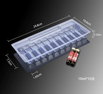 10 ml Ampul Cairan Oral PET Transparent Vacuum Tray, Paket 5 Paket 10, Paket 12