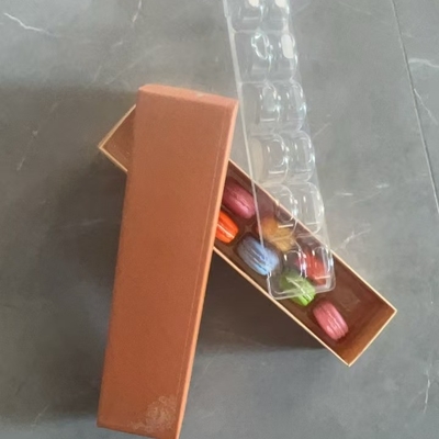 Kotak Kertas Pengemasan Kue Kuadrat Makaron Donut Mousse Dessert Baking White Cardboard Paper Chocolate Kotak Makaron