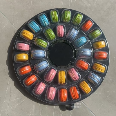 Macaron 60 Transparent Macaron Tray Packaging Kotak buatan tangan Kemasan cokelat