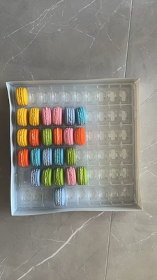 Macaron 60 Transparent Macaron Tray Packaging Kotak buatan tangan Kemasan cokelat