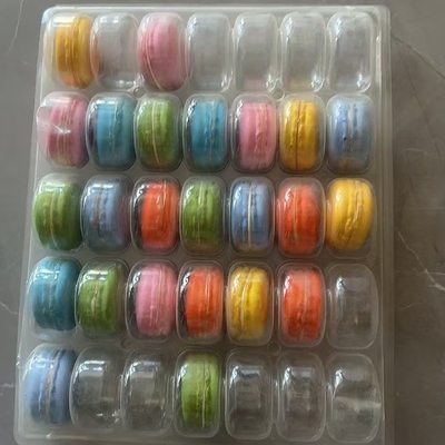 Macaron 35 transparent tray packaging kotak buatan tangan macaron packaging cokelat packaging top and bottom cover cake packaging
